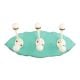 Sea Green Cream Double Loop Ceramic Iron Wooden Hooks